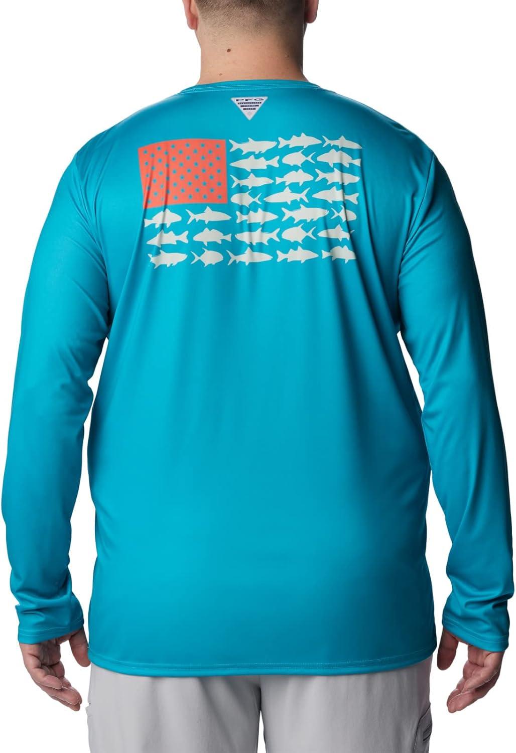 imageColumbia Mens Terminal Tackle PFG Fish Flag Long SleeveOcean TealCorange Inshore Slam