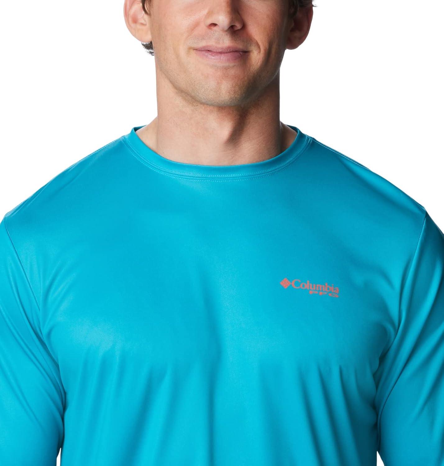 imageColumbia Mens Terminal Tackle PFG Fish Flag Long SleeveOcean TealCorange Inshore Slam