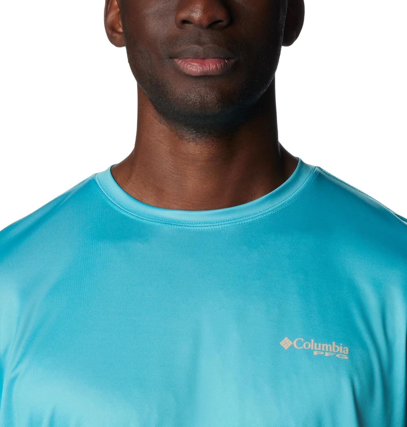 imageColumbia Mens Terminal Tackle PFG Fish Flag Long SleeveTurquoiseCoral Glow Offshore Fish