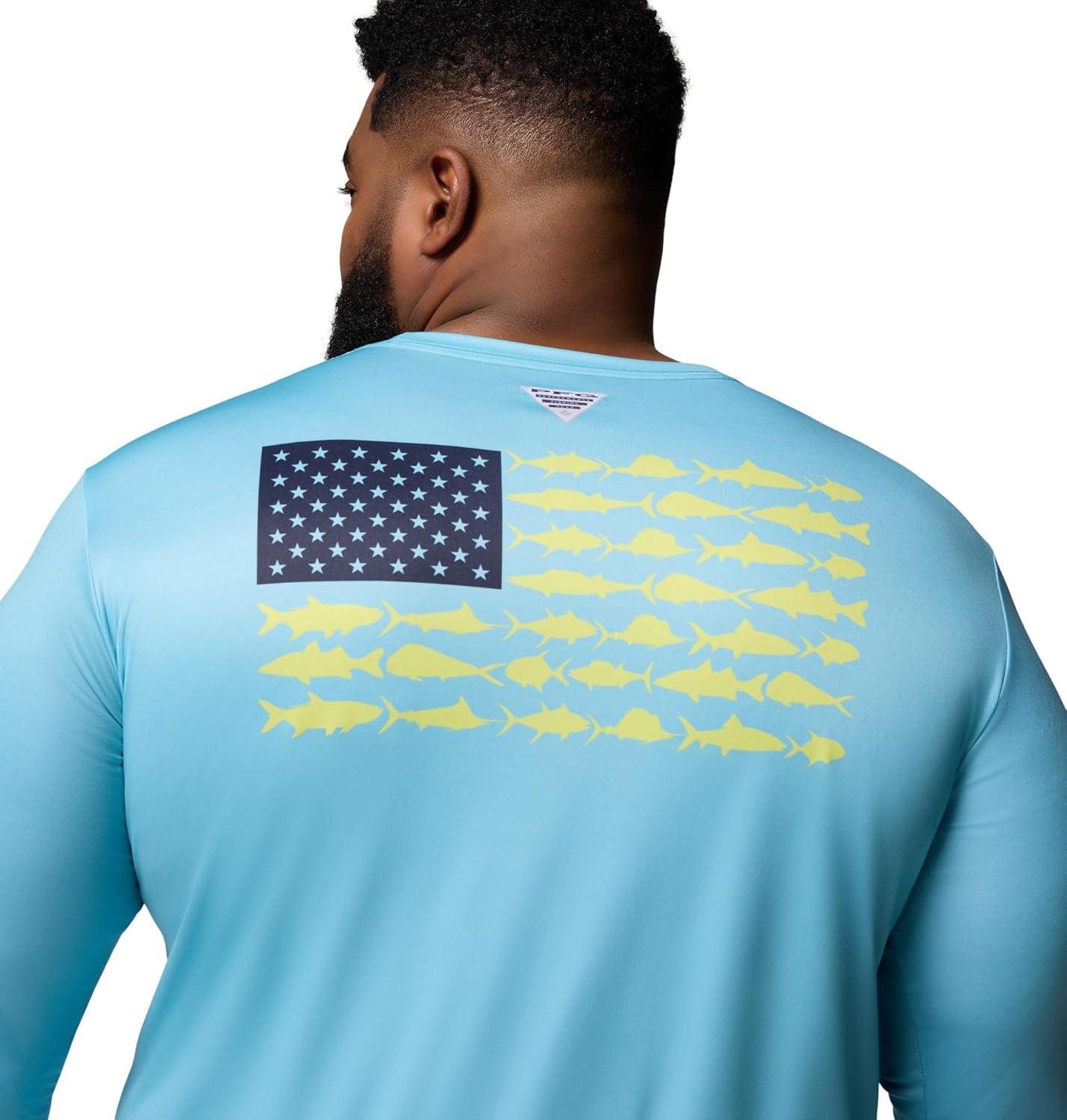 imageColumbia Mens Terminal Tackle PFG Fish Flag Long SleeveVintage BlueCollegiate Navy