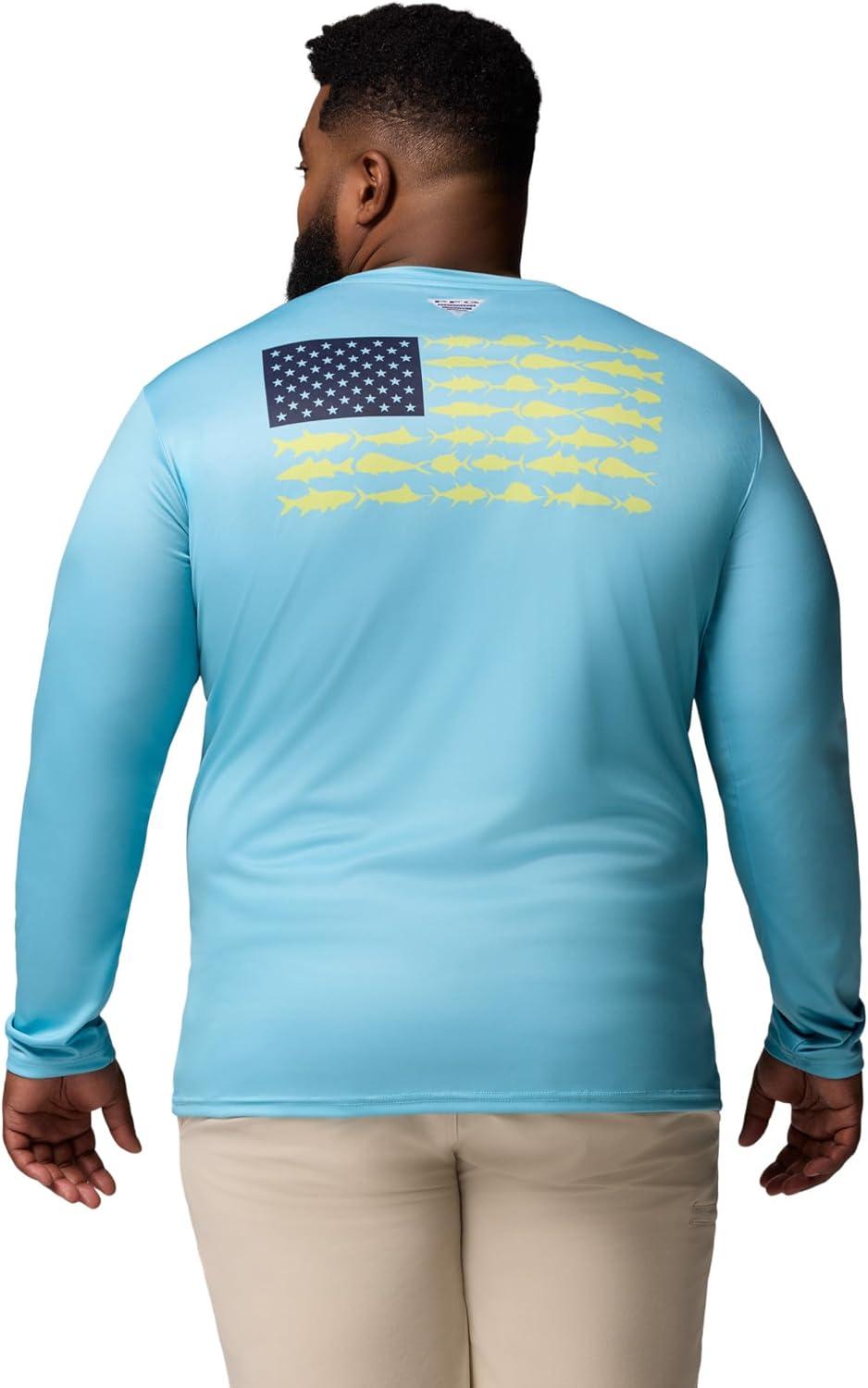 imageColumbia Mens Terminal Tackle PFG Fish Flag Long SleeveVintage BlueCollegiate Navy