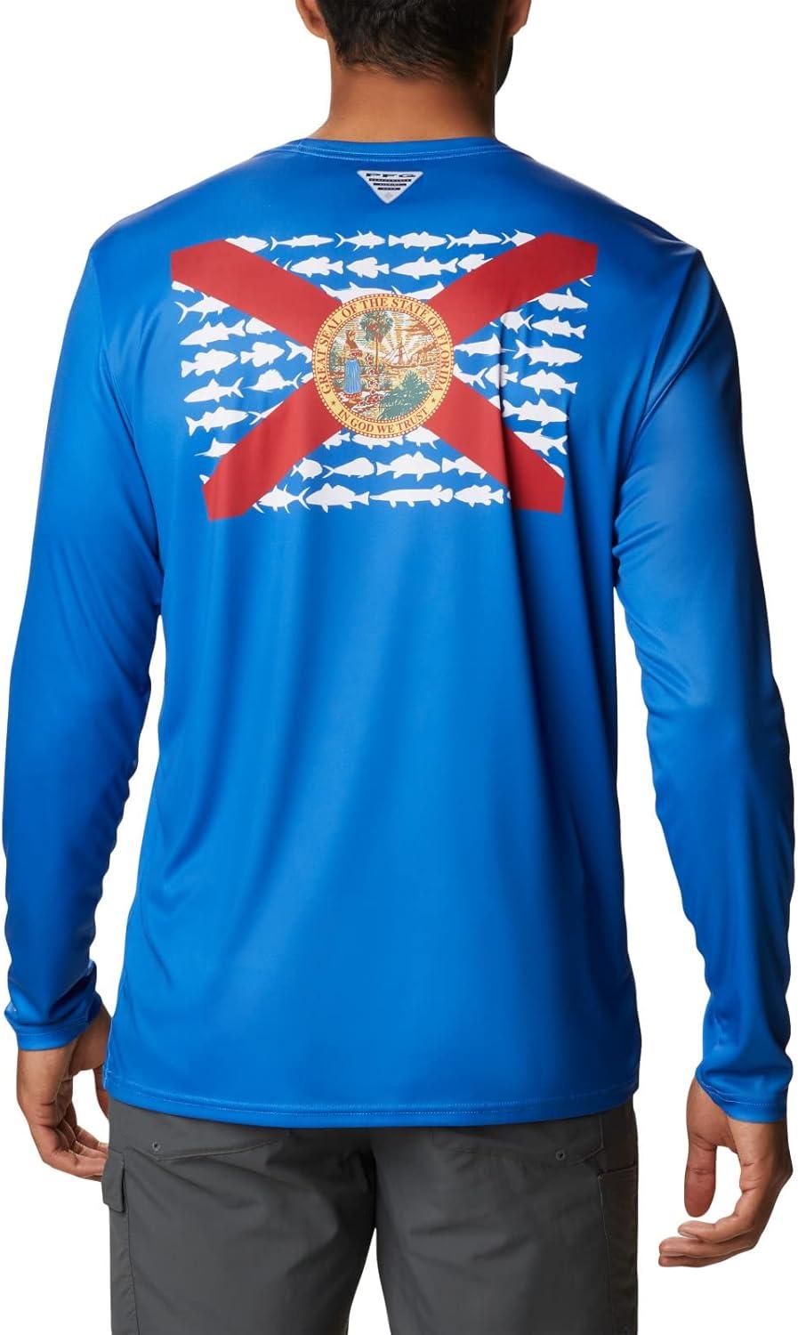 imageColumbia Mens Terminal Tackle PFG Fish Flag Long SleeveVivid BlueFl Fish