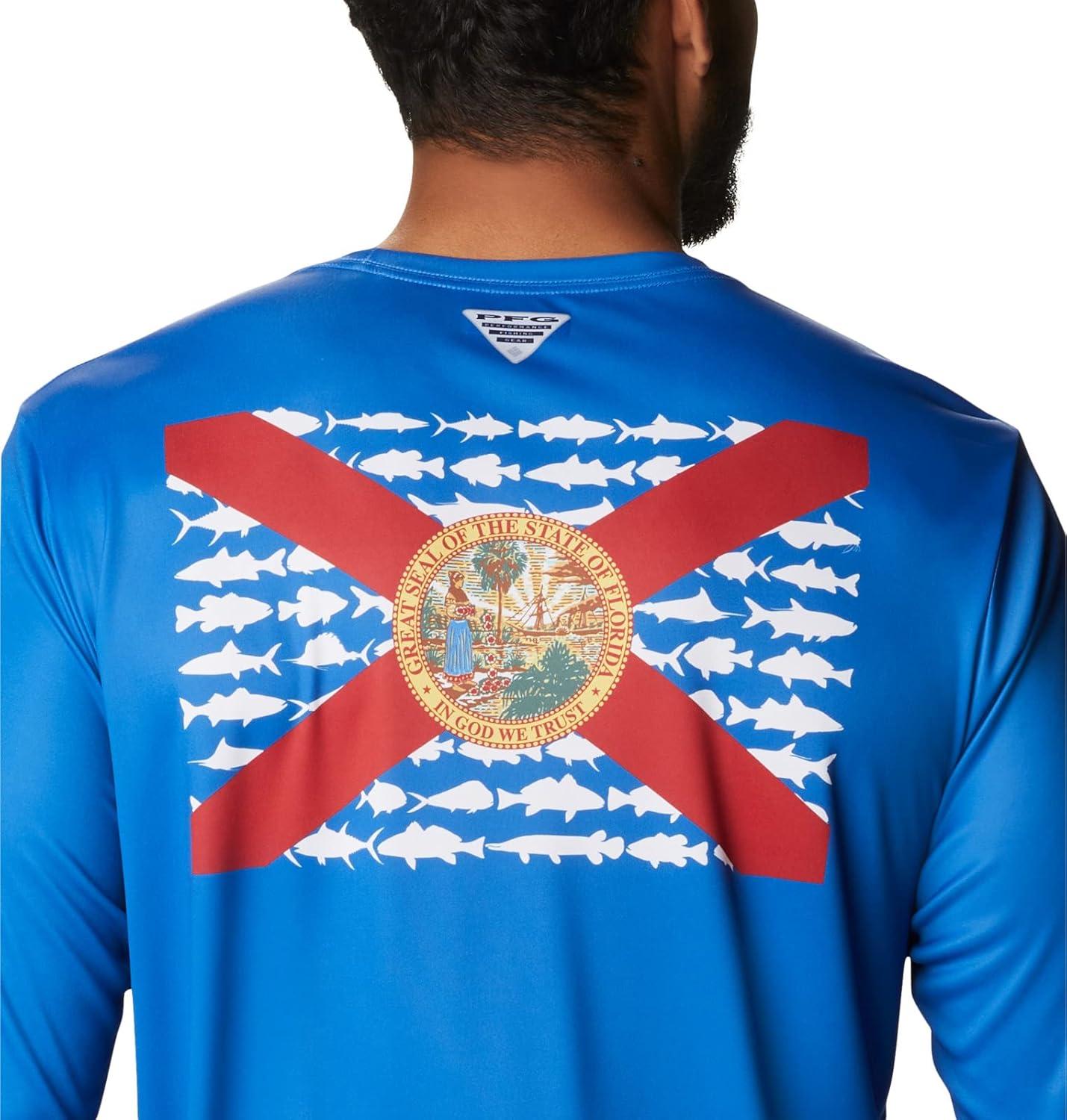 imageColumbia Mens Terminal Tackle PFG Fish Flag Long SleeveVivid BlueFl Fish