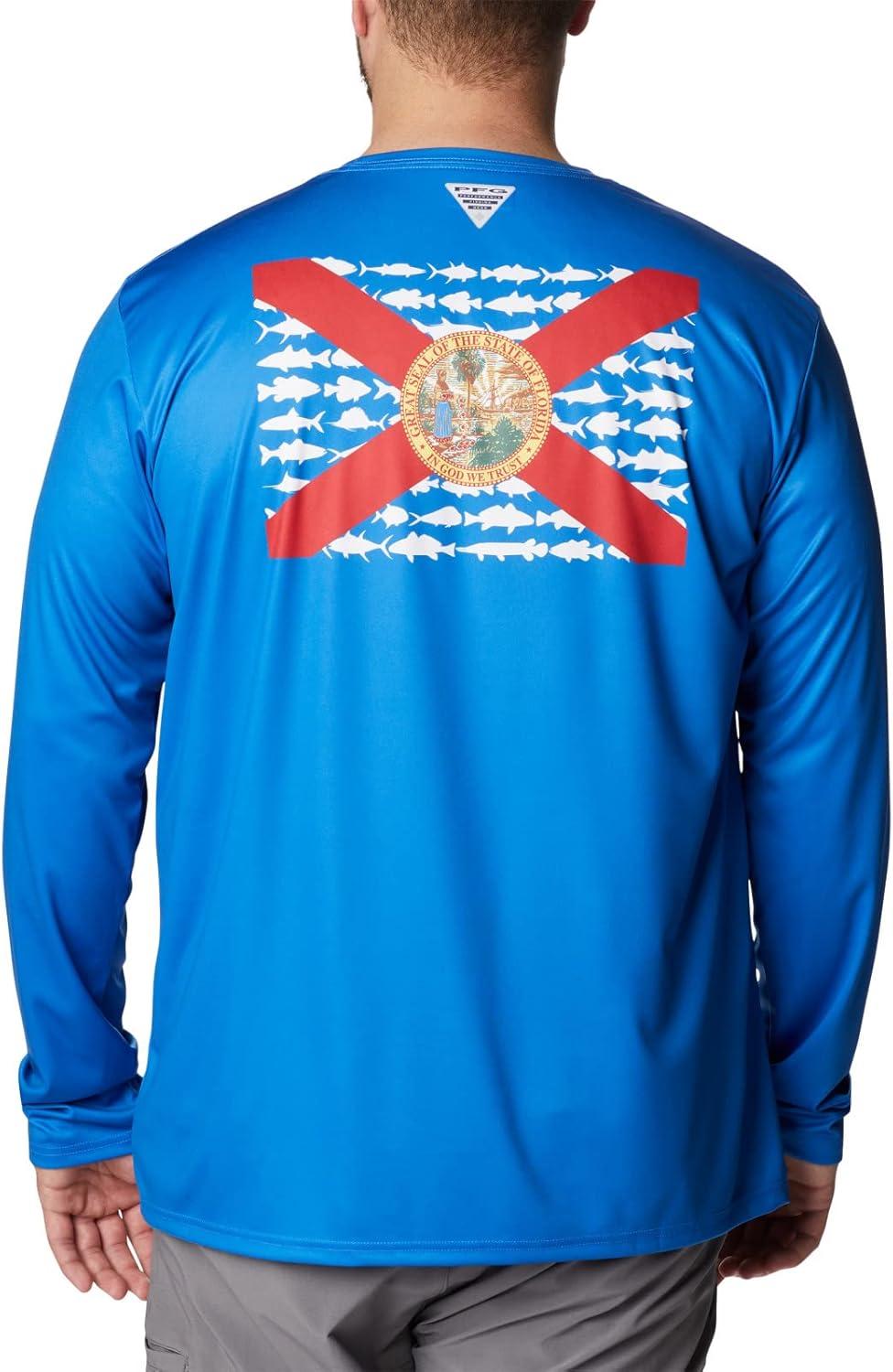 imageColumbia Mens Terminal Tackle PFG Fish Flag Long SleeveVivid BlueFl Fish