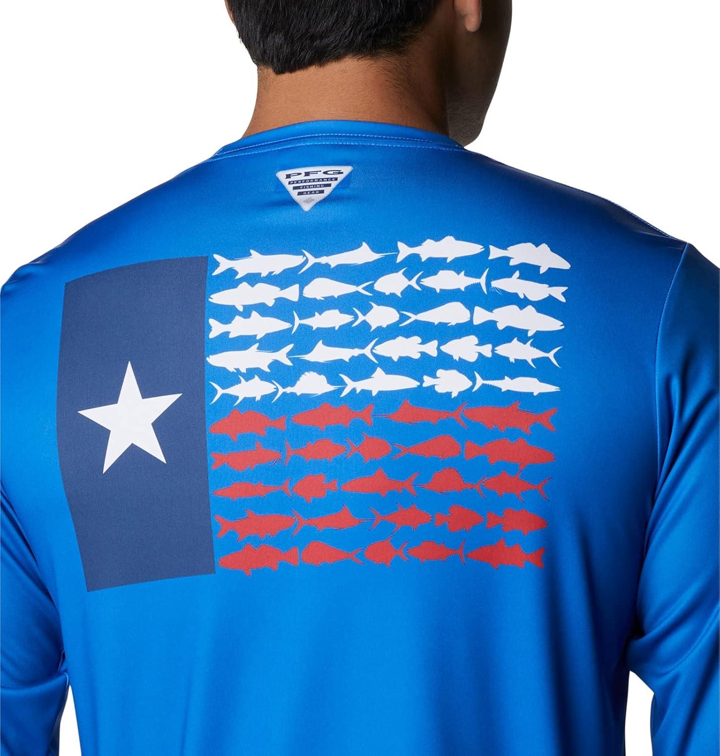 imageColumbia Mens Terminal Tackle PFG Fish Flag Long SleeveVivid BlueTx Flag