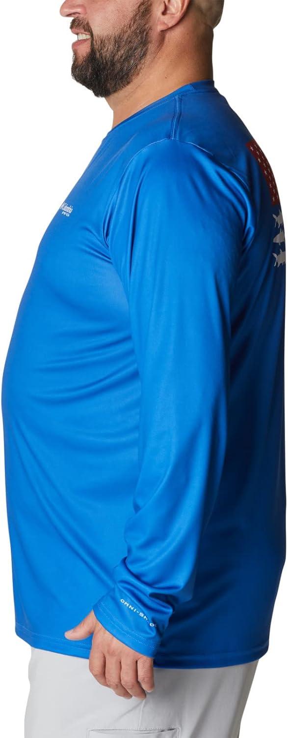 imageColumbia Mens Terminal Tackle PFG Fish Flag Long SleeveVivid BlueWhite
