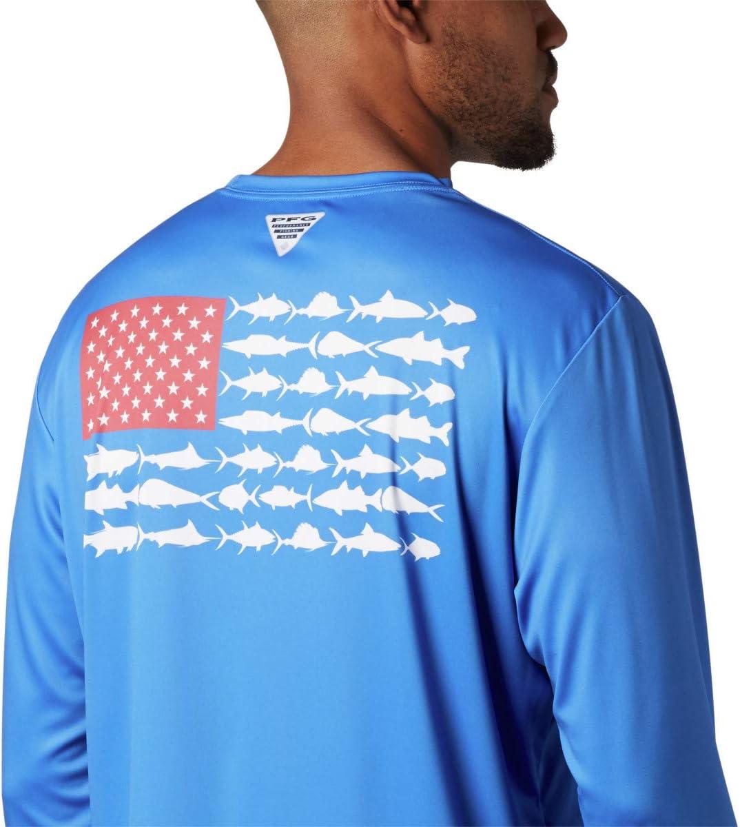 imageColumbia Mens Terminal Tackle PFG Fish Flag Long SleeveVivid BlueWhite