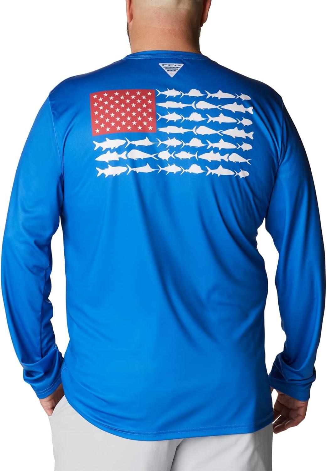imageColumbia Mens Terminal Tackle PFG Fish Flag Long SleeveVivid BlueWhite