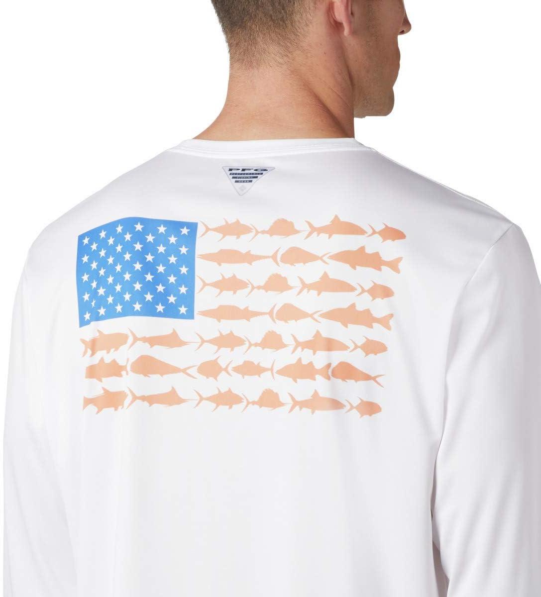 imageColumbia Mens Terminal Tackle PFG Fish Flag Long SleeveWhiteBright Nectar