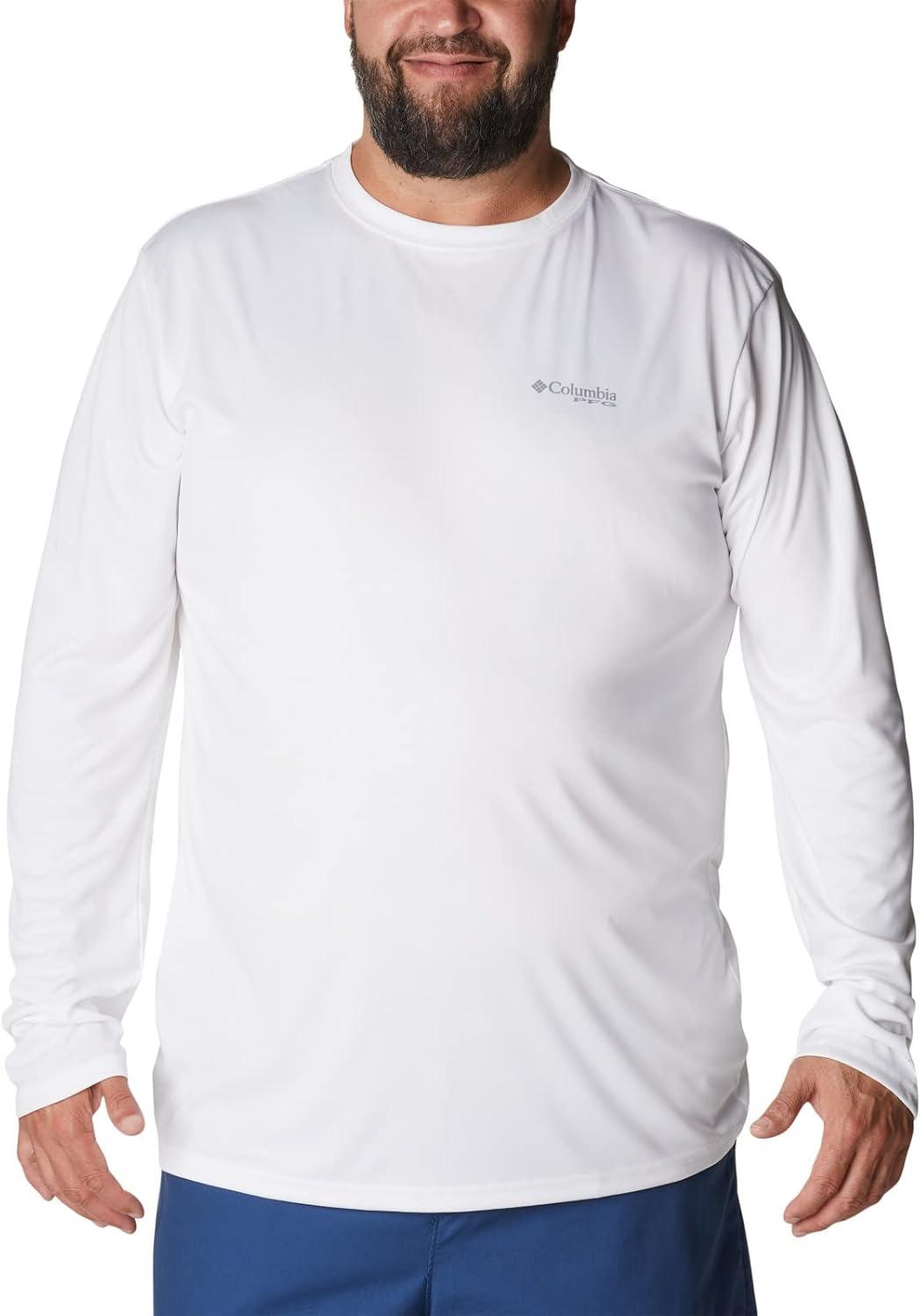imageColumbia Mens Terminal Tackle PFG Fish Flag Long SleeveWhiteCollegiate Navy