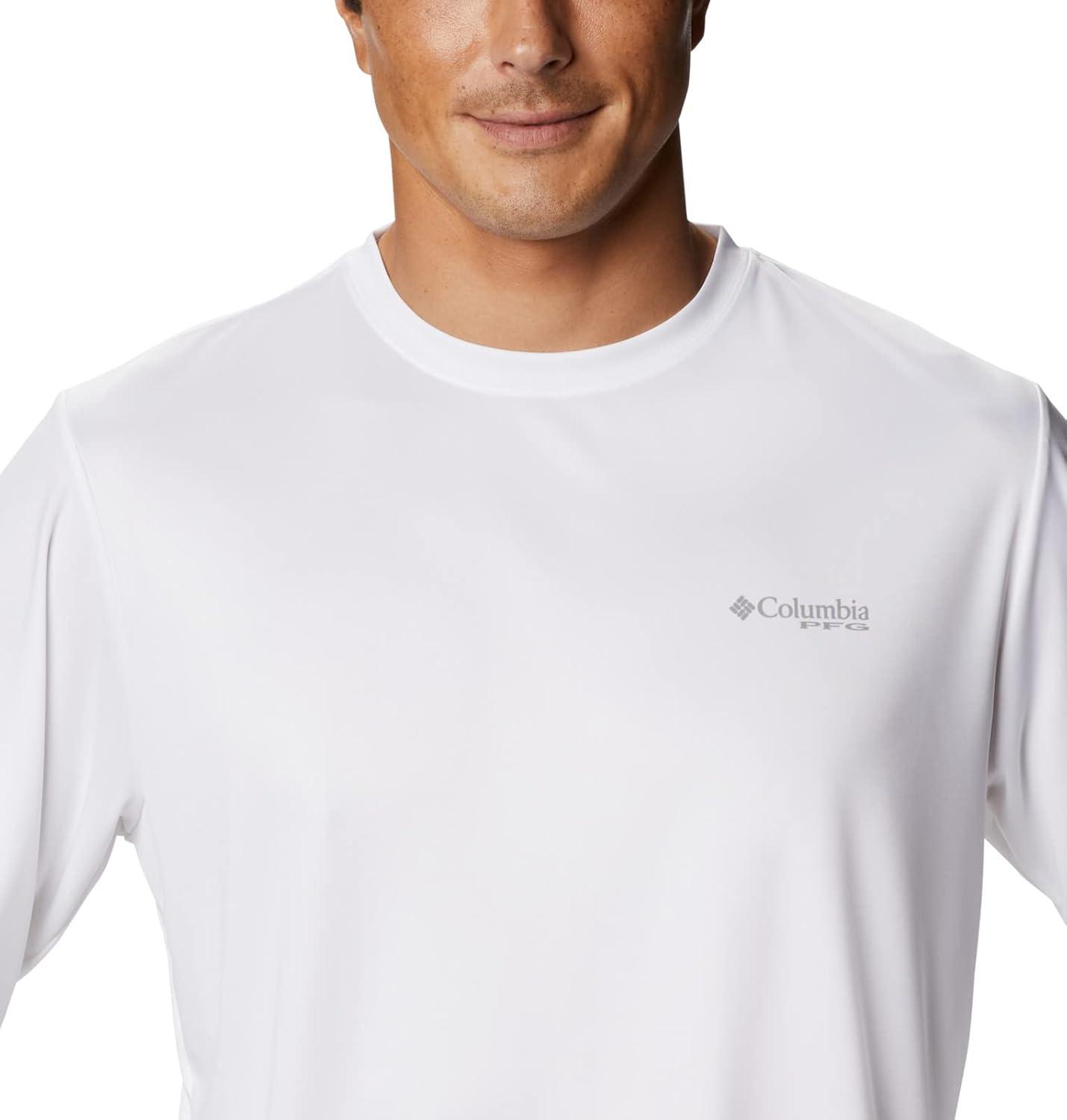 imageColumbia Mens Terminal Tackle PFG Fish Flag Long SleeveWhiteCollegiate Navy