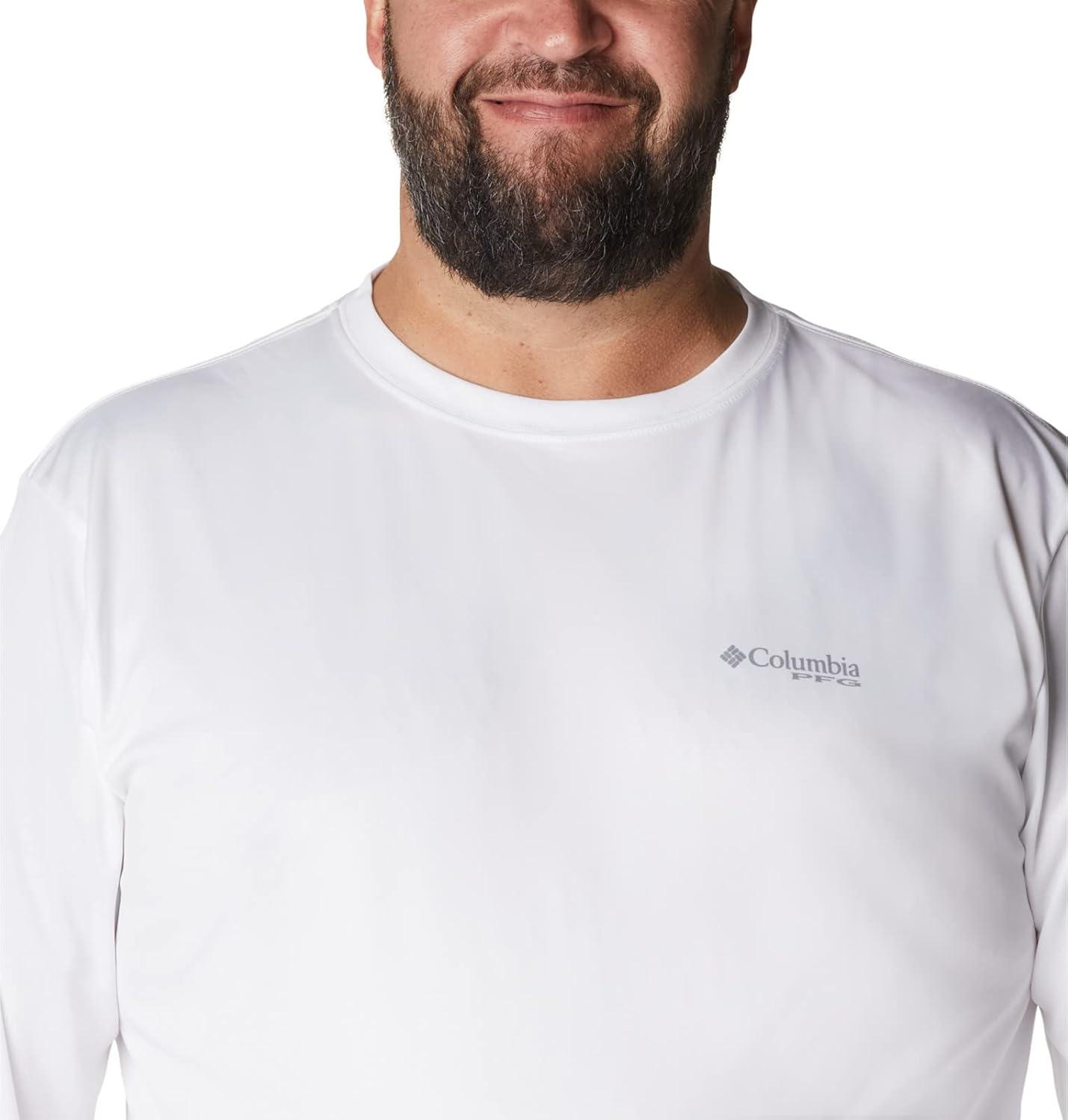 imageColumbia Mens Terminal Tackle PFG Fish Flag Long SleeveWhiteCollegiate Navy