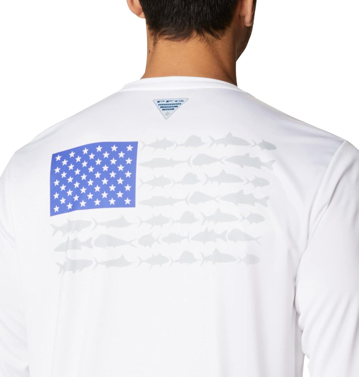 imageColumbia Mens Terminal Tackle PFG Fish Flag Long SleeveWhiteTanzanite