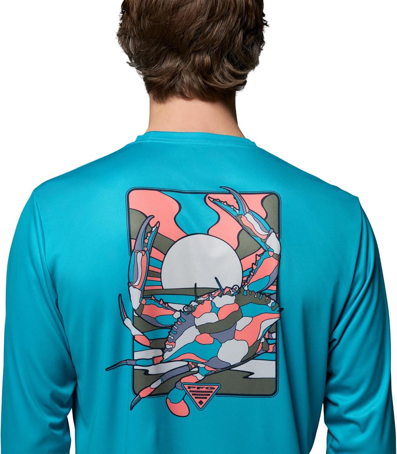 imageColumbia Mens Terminal Tackle PFG Fish Shine II Long SleeveOcean Teal