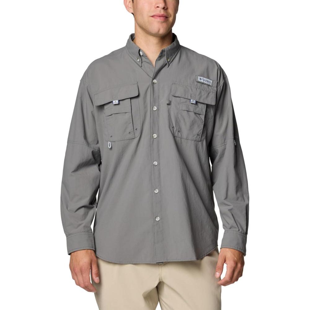 imageColumbia Mens PFG Bahama II Long Sleeve Fishing ShirtCity Grey