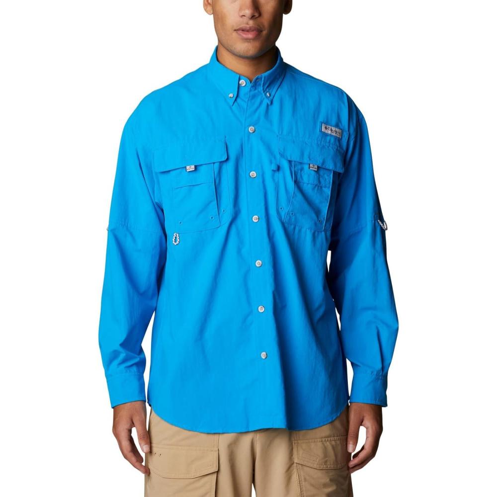 imageColumbia Mens PFG Bahama II Long Sleeve Fishing ShirtCompass Blue