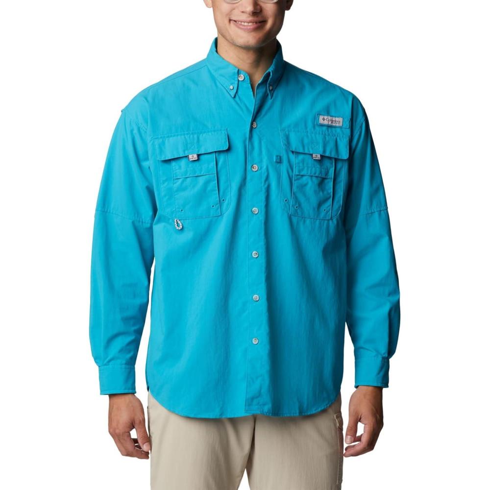 imageColumbia Mens PFG Bahama II Long Sleeve Fishing ShirtOcean Teal
