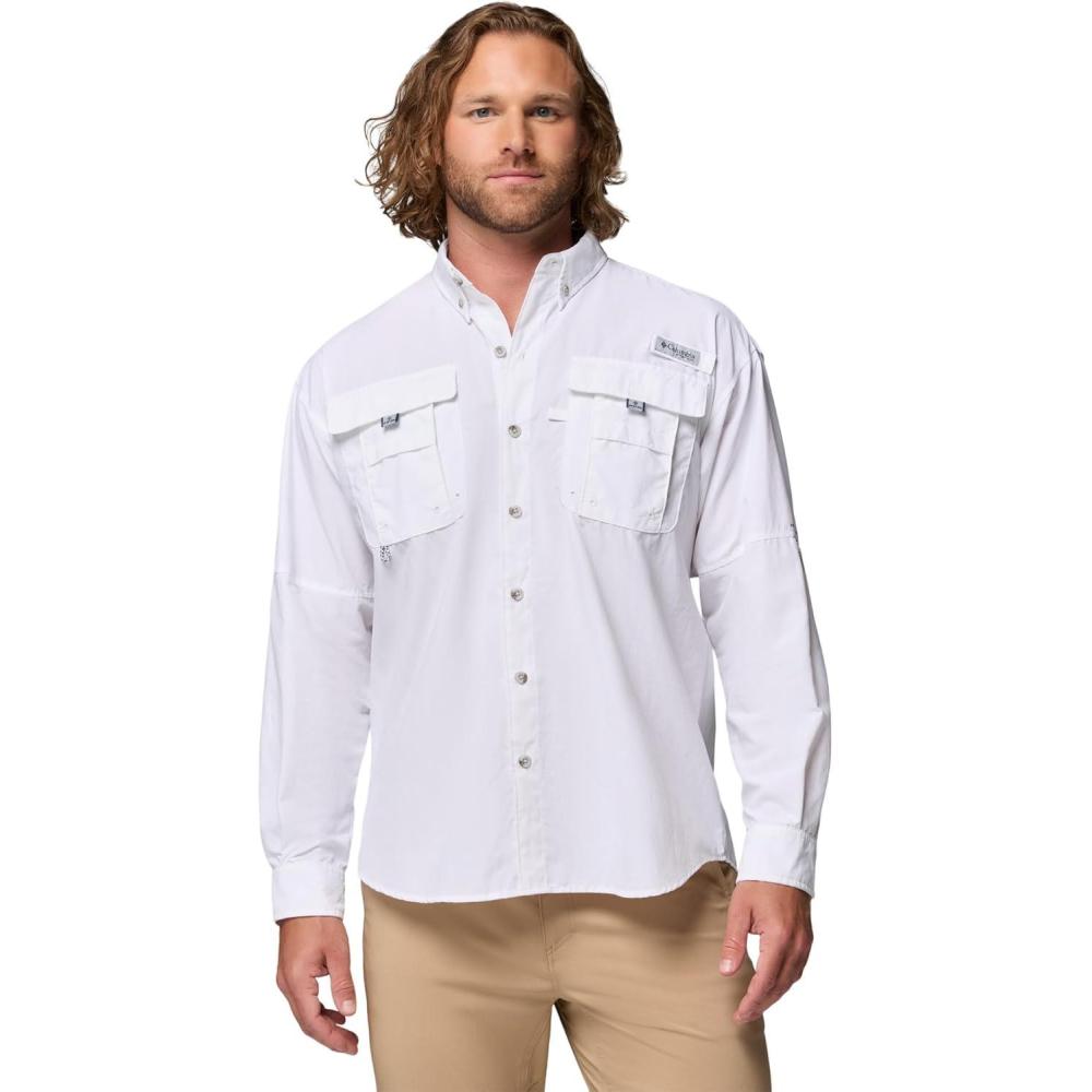 imageColumbia Mens PFG Bahama II Long Sleeve Fishing ShirtWhite