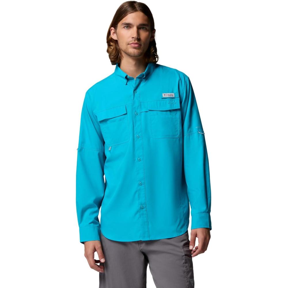 imageColumbia Mens PFG Blood and Guts V Long Sleeve ShirtOcean Teal