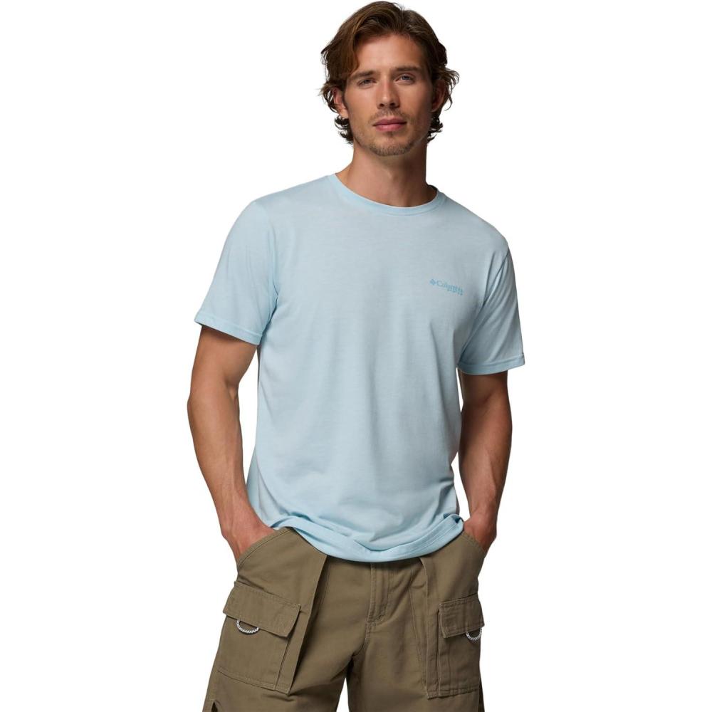 imageColumbia Mens PFG Fish Flag II Short SleeveMarine Light Heather