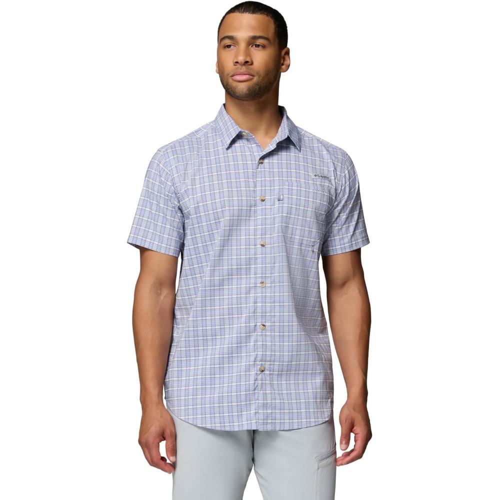 imageColumbia Mens PFG Harbor Peak Short Sleeve ShirtTwilight Offshore Tartan