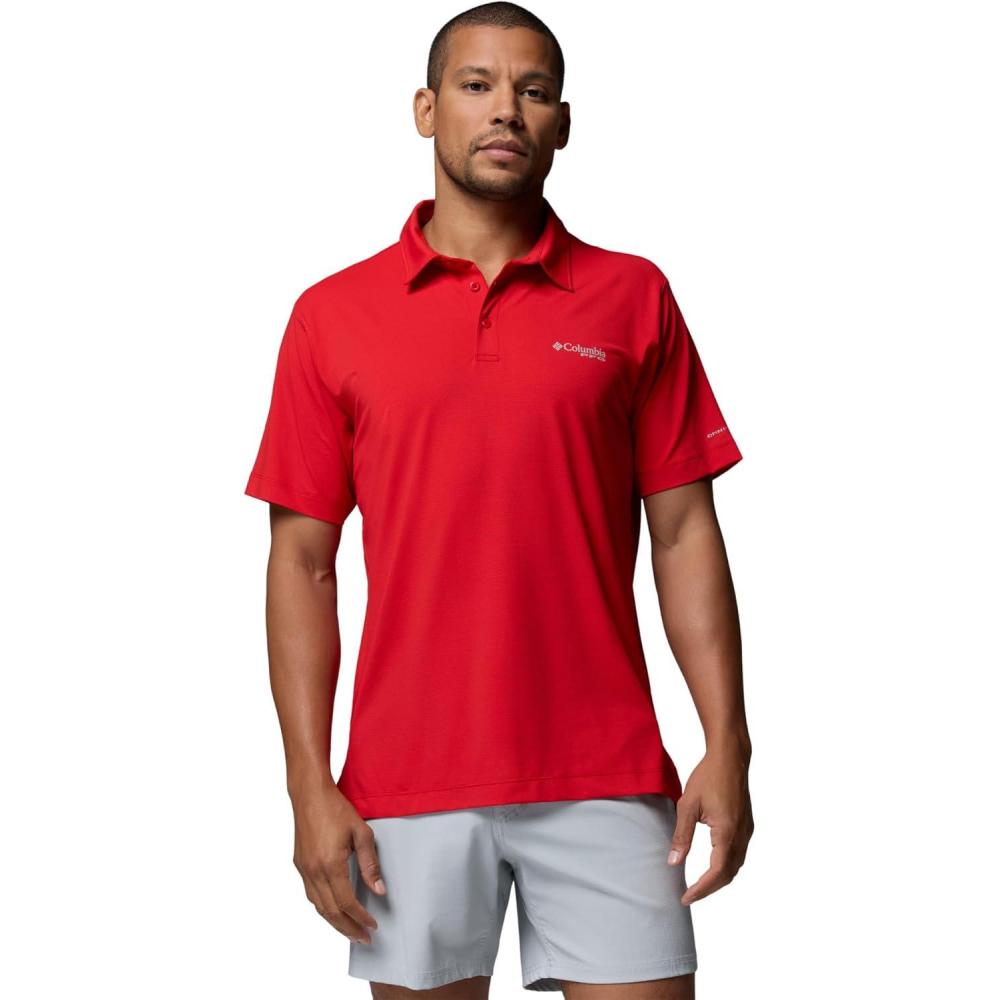 imageColumbia Mens PFG Solar Stream II PoloRed Spark