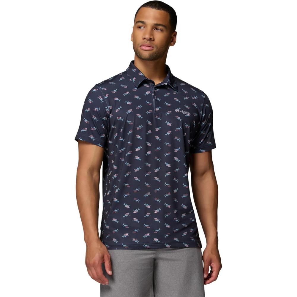 imageColumbia Mens PFG Super Slack Tide II Stretch PoloNocturnal Bluefin Pride