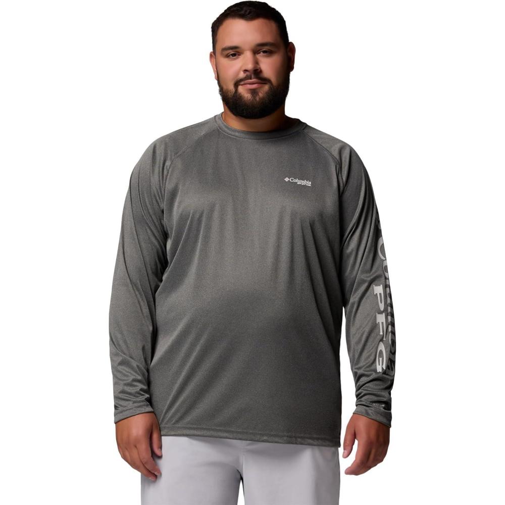 imageColumbia Mens PFG Terminal Tackle Long Sleeve ShirtCharcoal HeatherCool Grey Logo
