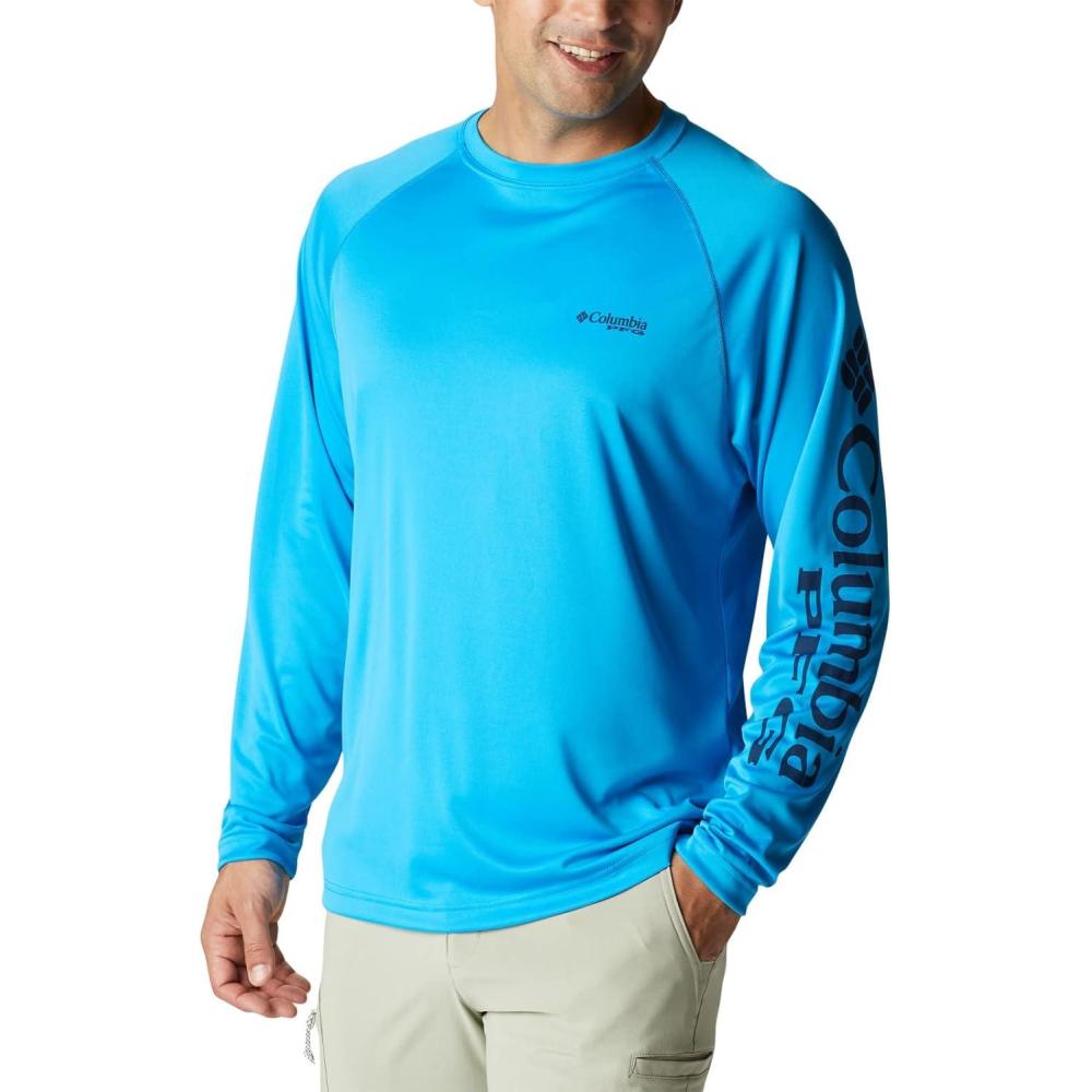 imageColumbia Mens PFG Terminal Tackle Long Sleeve ShirtCompass BlueCarbon Logo