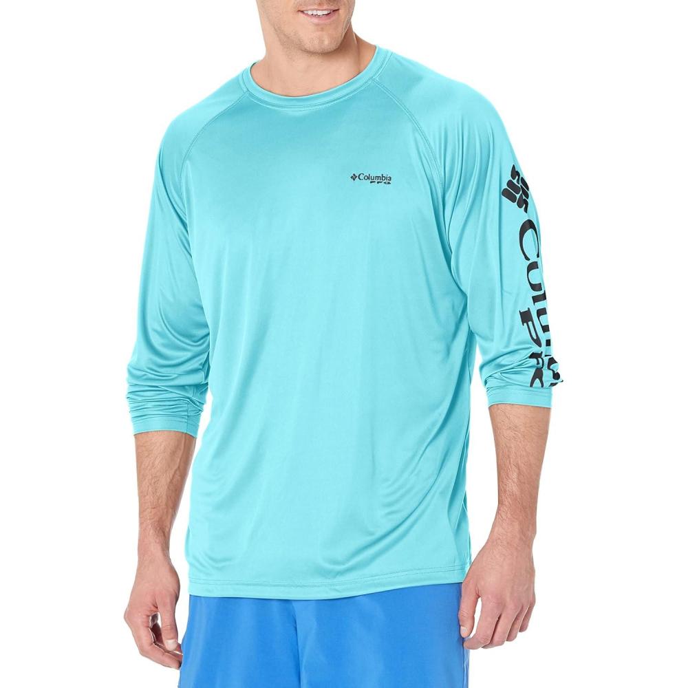 imageColumbia Mens PFG Terminal Tackle Long Sleeve ShirtGulf StreamBlack Logo