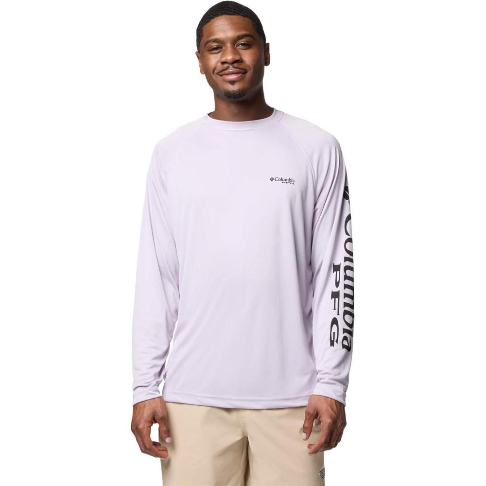 imageColumbia Mens PFG Terminal Tackle Long Sleeve ShirtLavender PearlBlack Logo