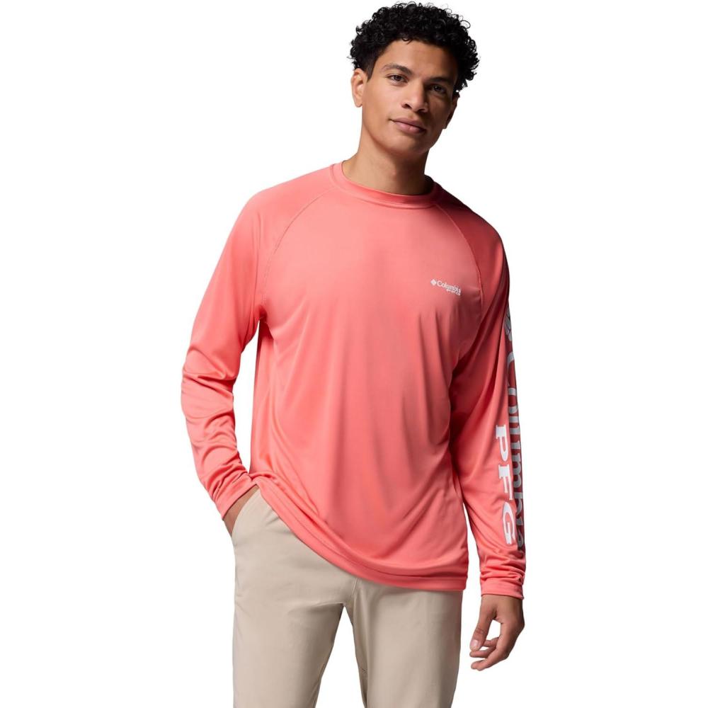 imageColumbia Mens PFG Terminal Tackle Long Sleeve ShirtMelonadeWhite Logo