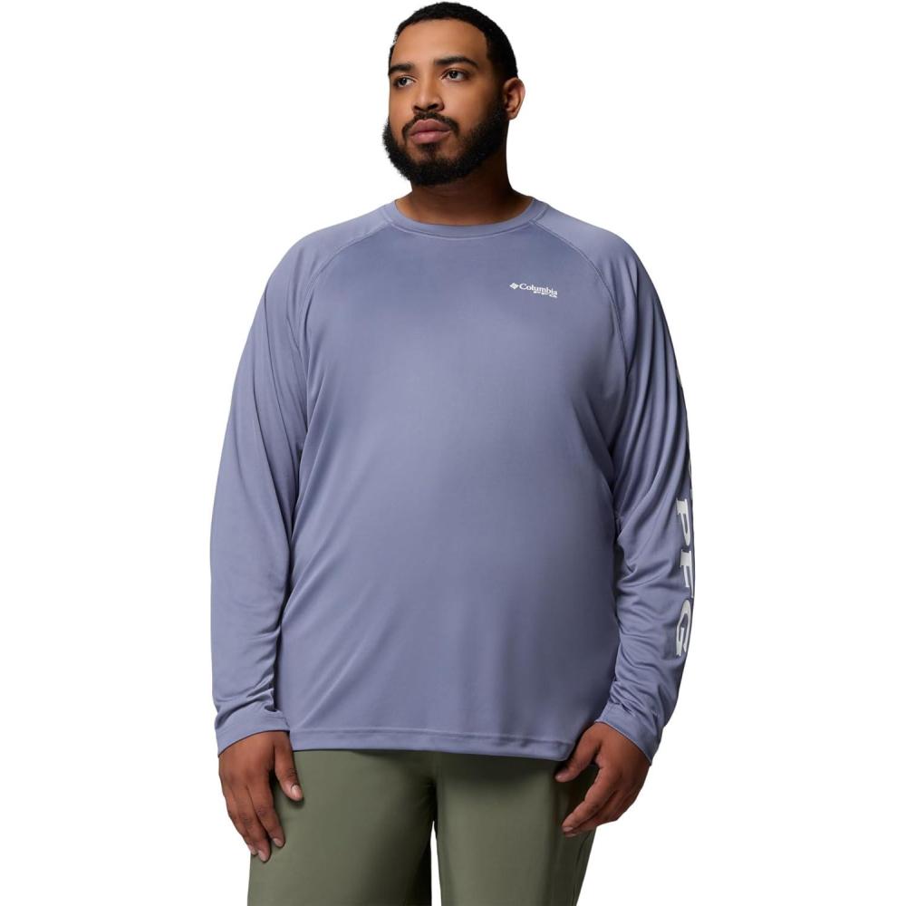 imageColumbia Mens PFG Terminal Tackle Long Sleeve ShirtNew MoonWhite Logo