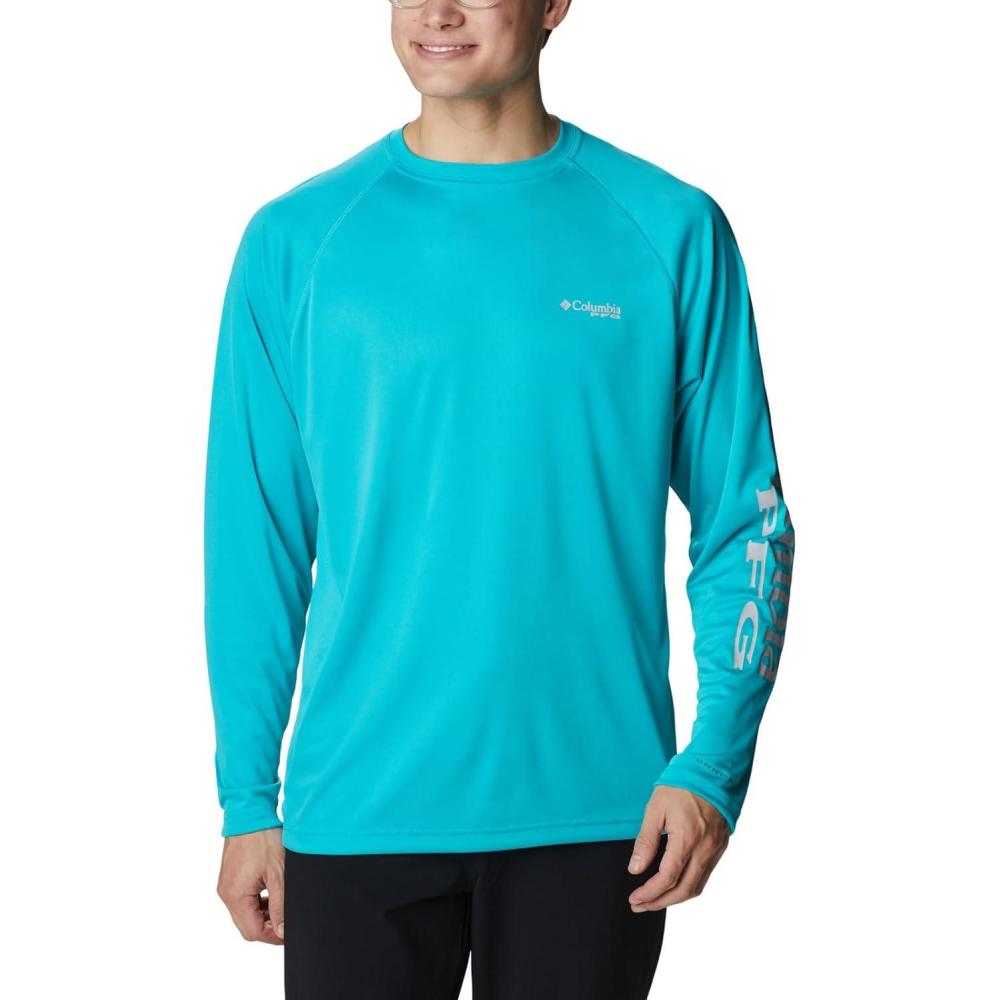 imageColumbia Mens PFG Terminal Tackle Long Sleeve ShirtTurquoiseCool Grey Logo