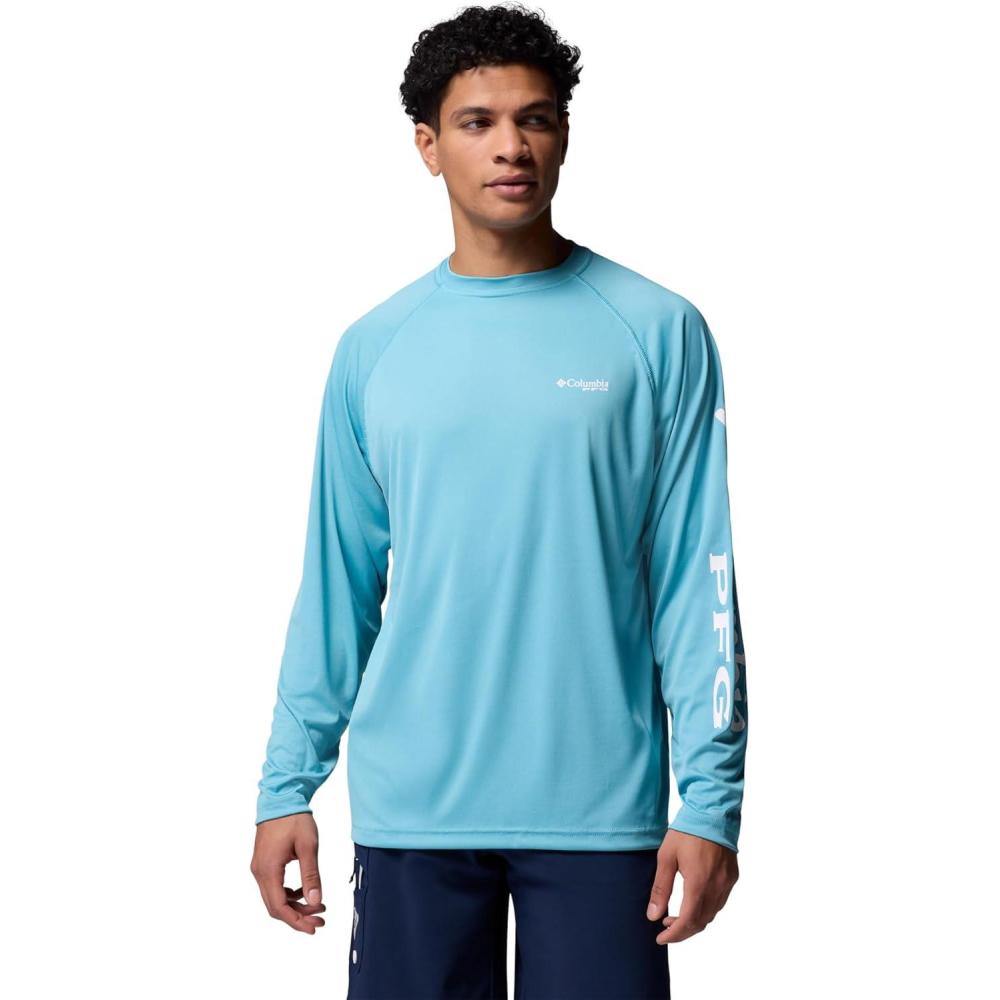 imageColumbia Mens PFG Terminal Tackle Long Sleeve ShirtVintage BlueWhite Logo