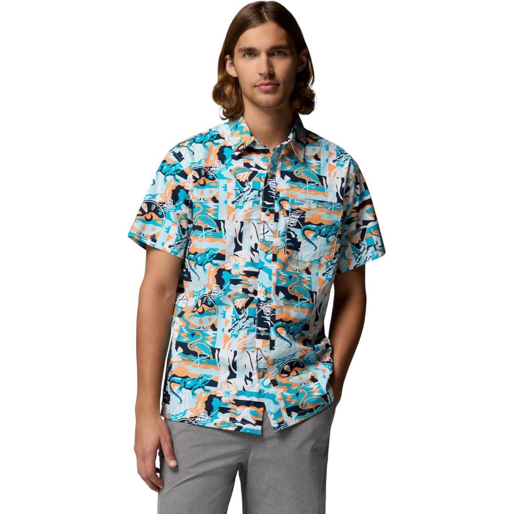 imageColumbia Mens PFG Trollers Best II Short Sleeve ShirtBright Nectar Saltwaters