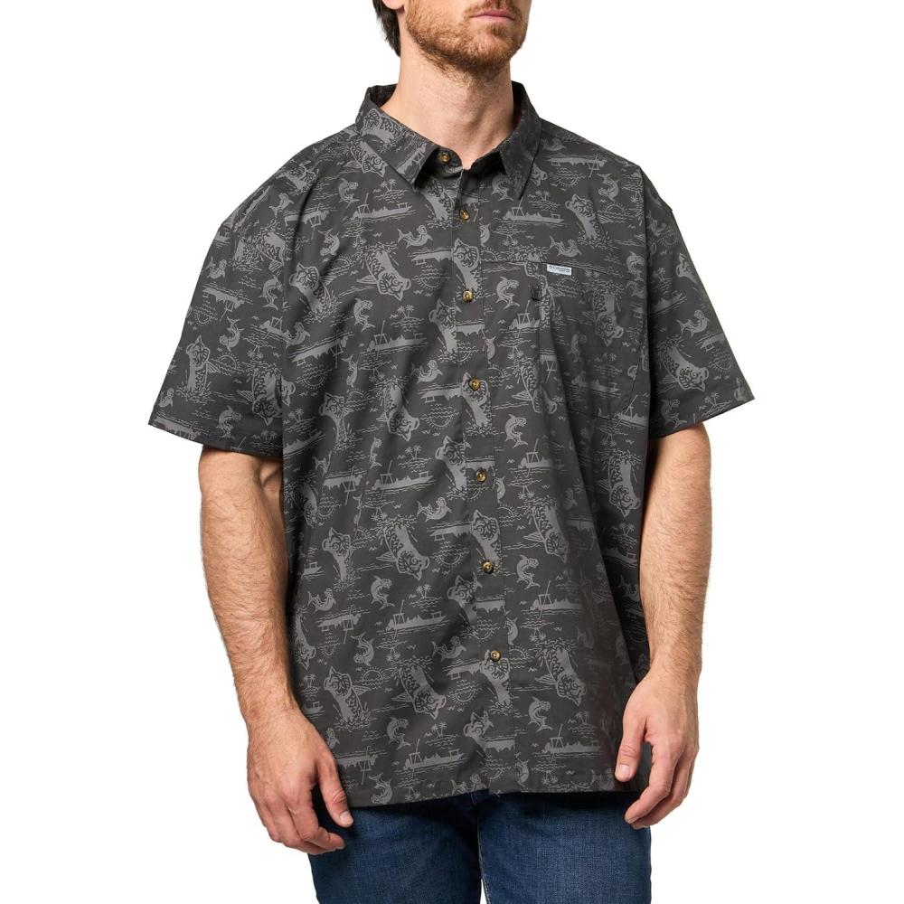imageColumbia Mens PFG Trollers Best II Short Sleeve ShirtShark Flatout