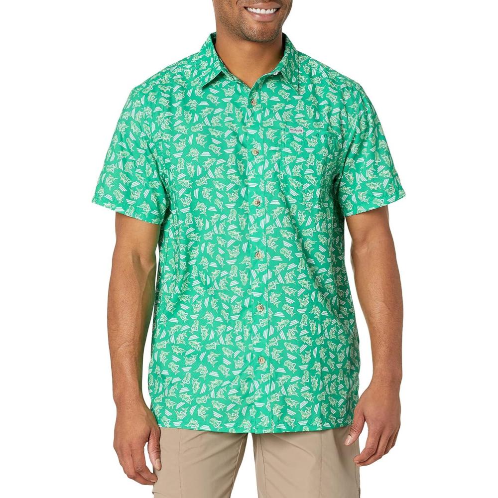 imageColumbia Mens Super Slack Tide Camp Shirt Short SleeveCircuit Triangler