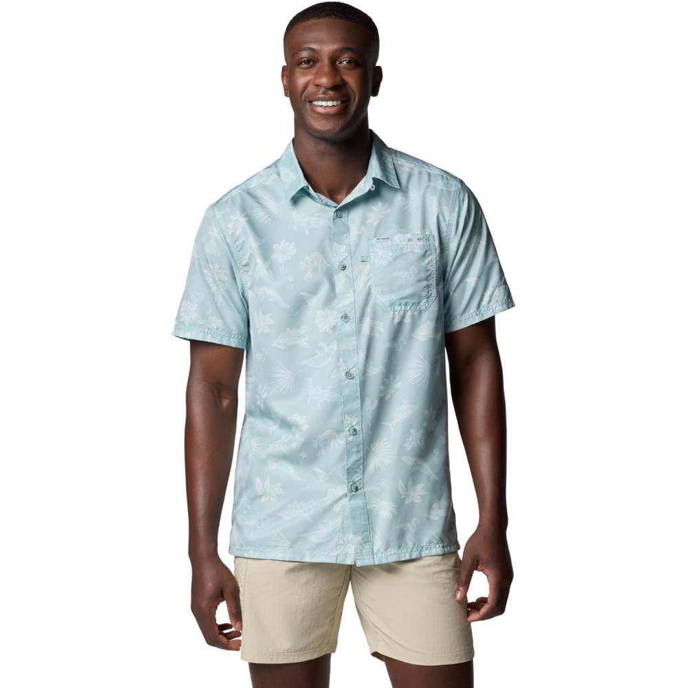 imageColumbia Mens Super Slack Tide Camp Shirt Short SleeveCrushed Blue Floridays