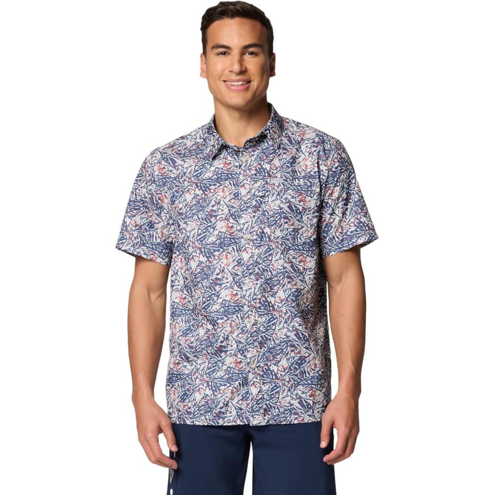 imageColumbia Mens Super Slack Tide Camp Shirt Short SleeveNocturnal Marlin Palms