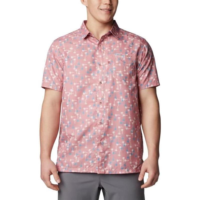 imageColumbia Mens Super Slack Tide Camp Shirt Short SleeveSandalwood Pink Flytime