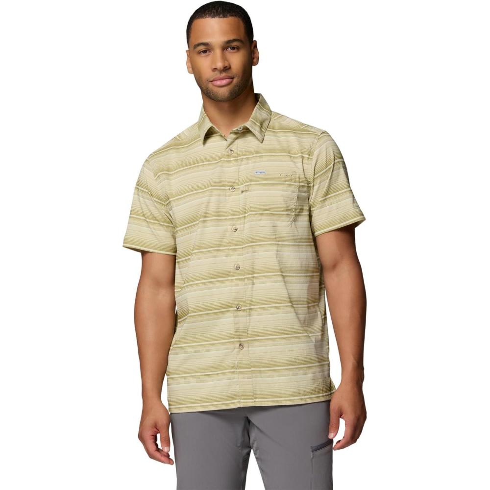 imageColumbia Mens Super Slack Tide Camp Shirt Short SleeveSerpentine Surge Stripe