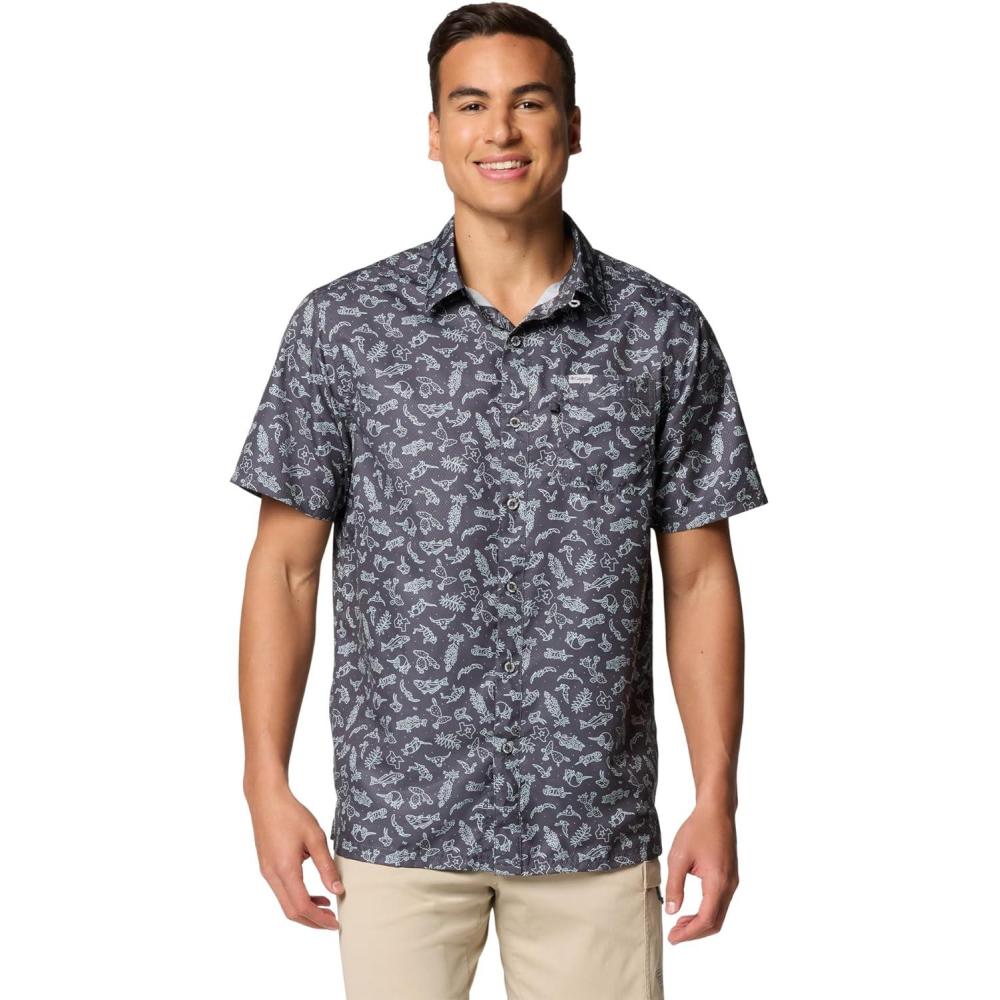 imageColumbia Mens Super Slack Tide Camp Shirt Short SleeveShark Texas Time