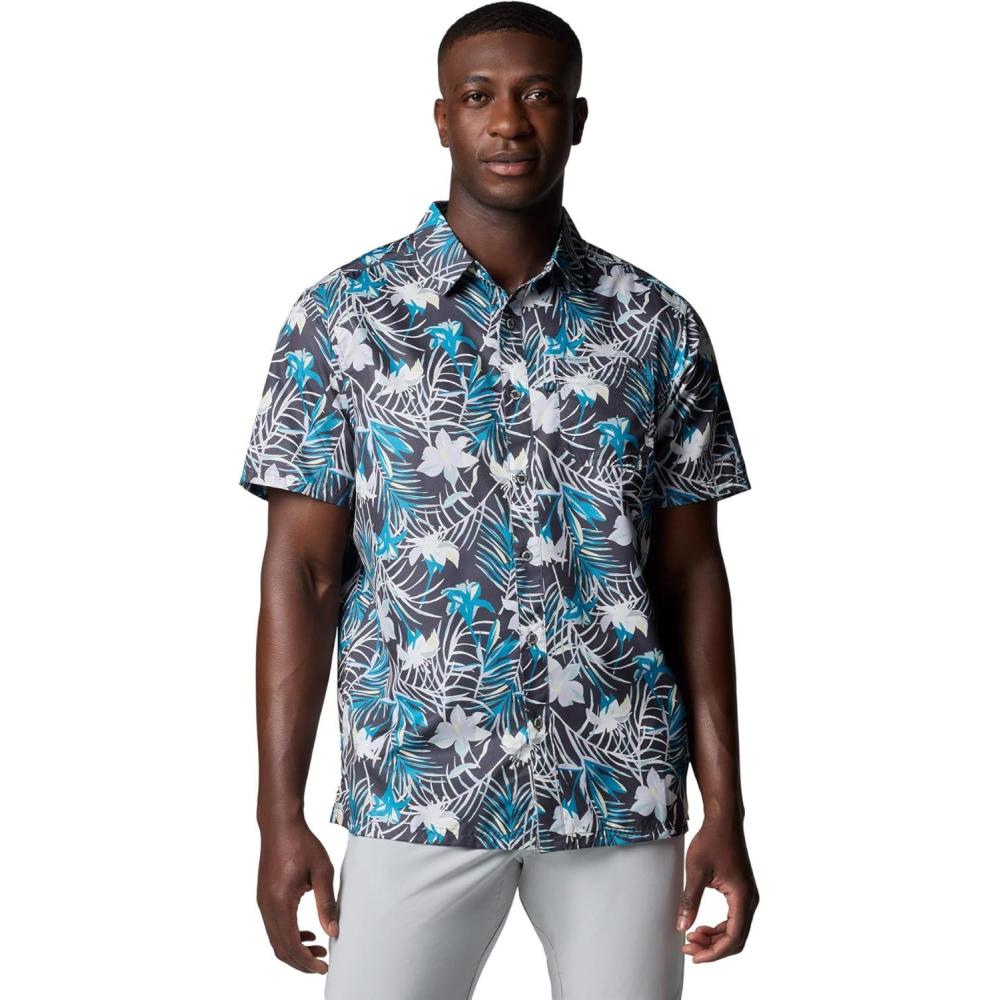 imageColumbia Mens Super Slack Tide Camp Shirt Short SleeveShark Tropicfield