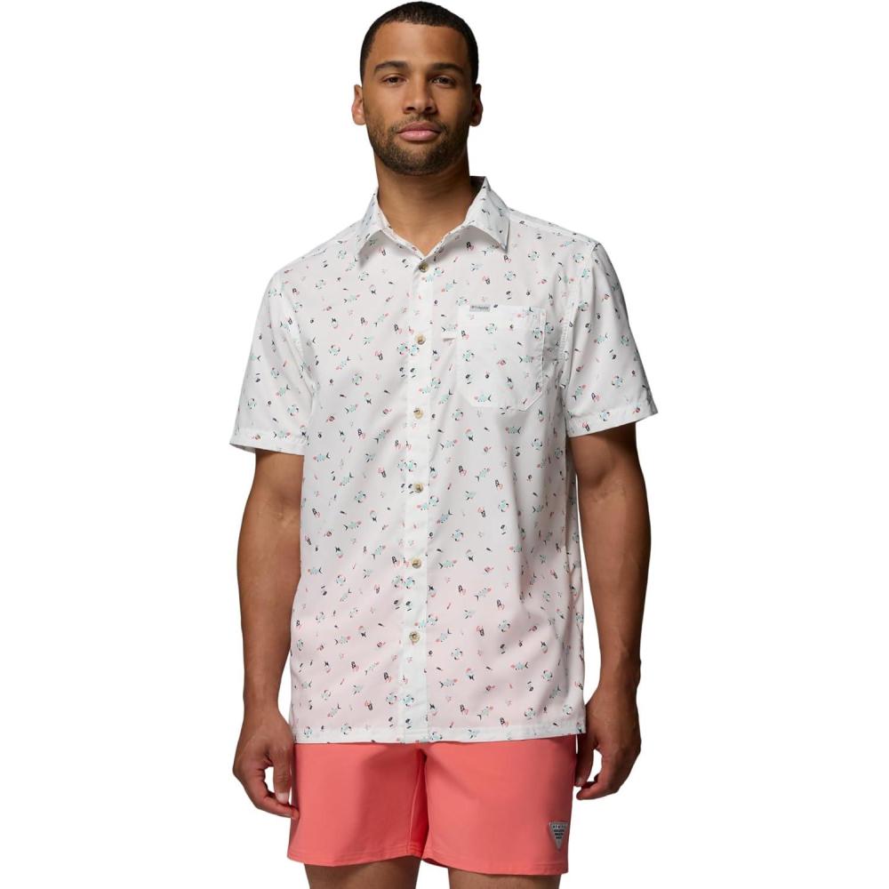 imageColumbia Mens Super Slack Tide Camp Shirt Short SleeveWhite Florilife