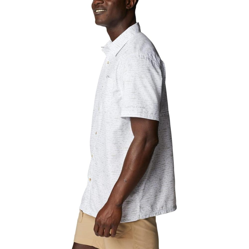 imageColumbia Mens Super Slack Tide Camp Shirt Short SleeveWhite Tallyfish