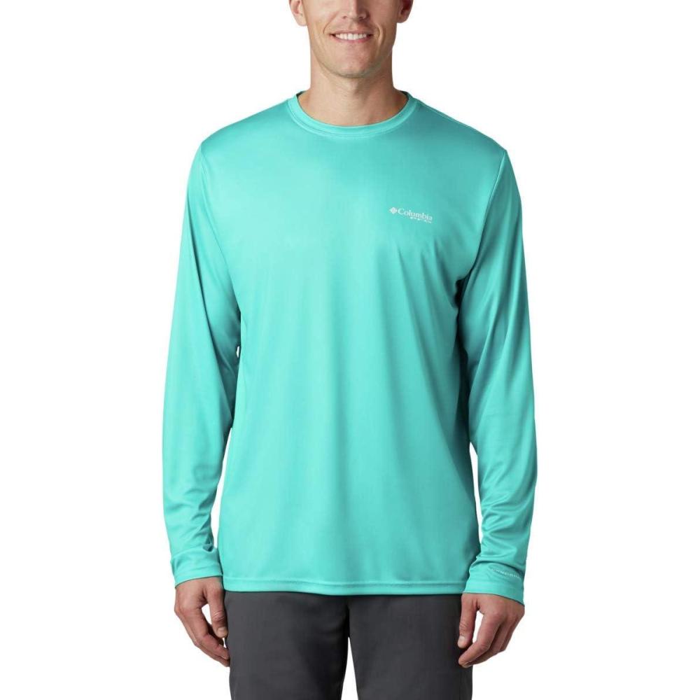 imageColumbia Mens Terminal Tackle PFG Fish Flag Long SleeveBright AquaDark Pool