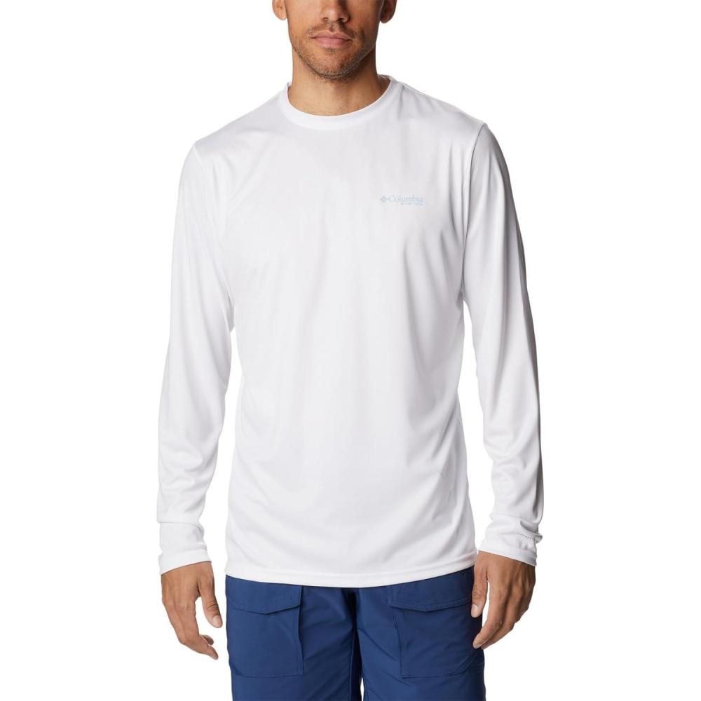 imageColumbia Mens Terminal Tackle PFG Fish Flag Long SleeveWhiteSpring Blue Mid Atlantic
