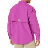 Columbia Men’s PFG Bahama II Long Sleeve Fishing Shirt(Berry Jam)