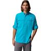 Columbia Mens PFG Blood and Guts V Long Sleeve Shirt(Ocean Teal)